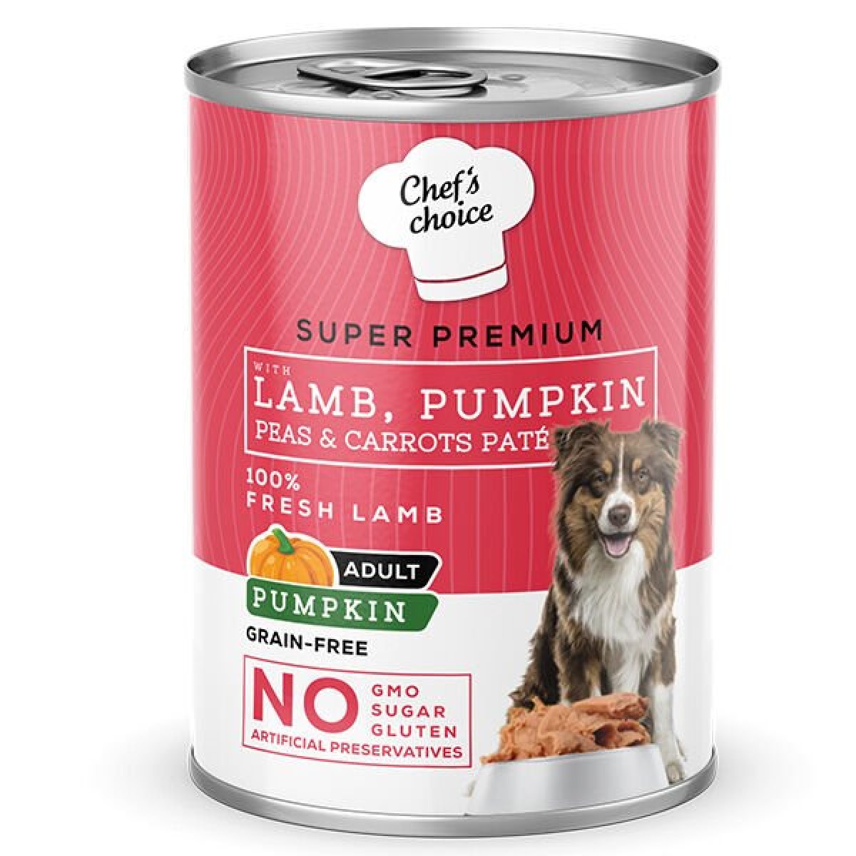 Chefs Choice Kıyılmış Kuzu Etli ve Balkabaklı Yetişkin Köpek Konservesi 1 Adet 400 Gr