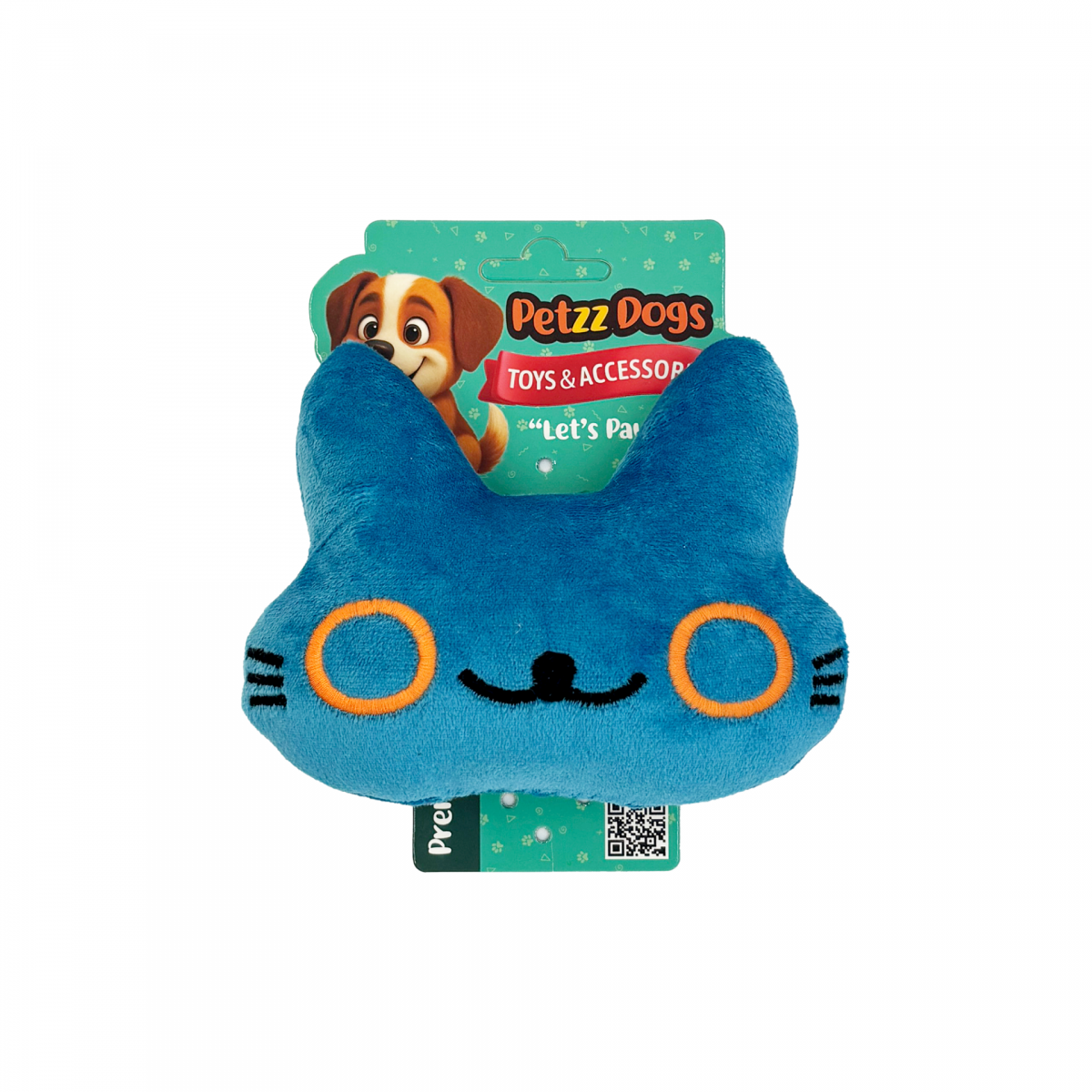PetzzDogs Kitty Sesli Dayanıklı Peluş Köpek Çiğneme Oyuncağı Mavi 12x14 Cm
