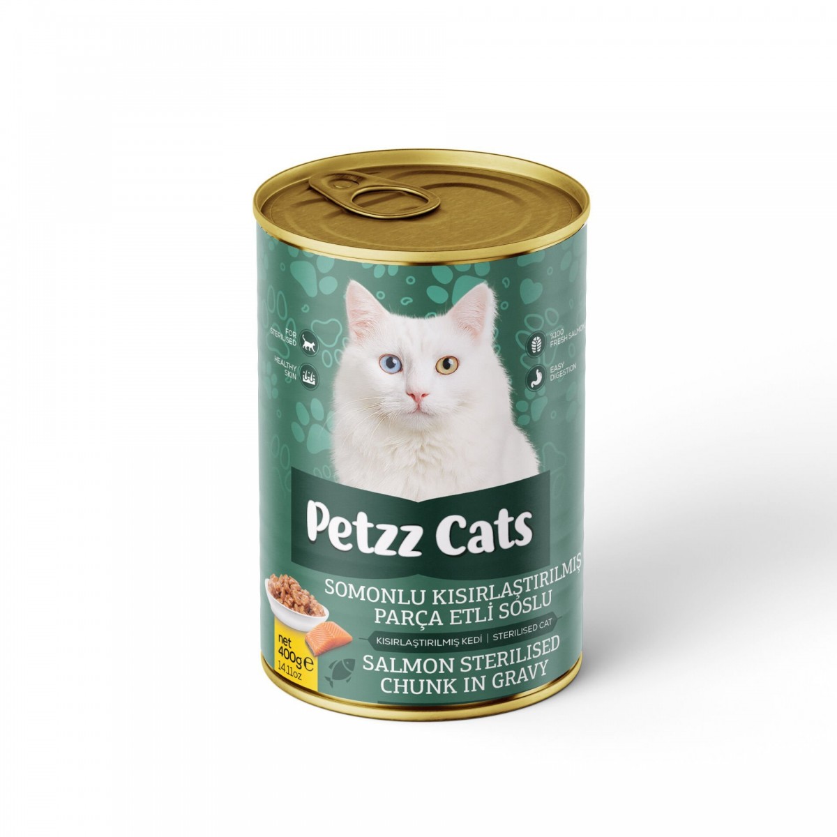 PetzzCats Somonlu Kısırlaştırılmış Kedi Konservesi 400 Gr 1 Adet