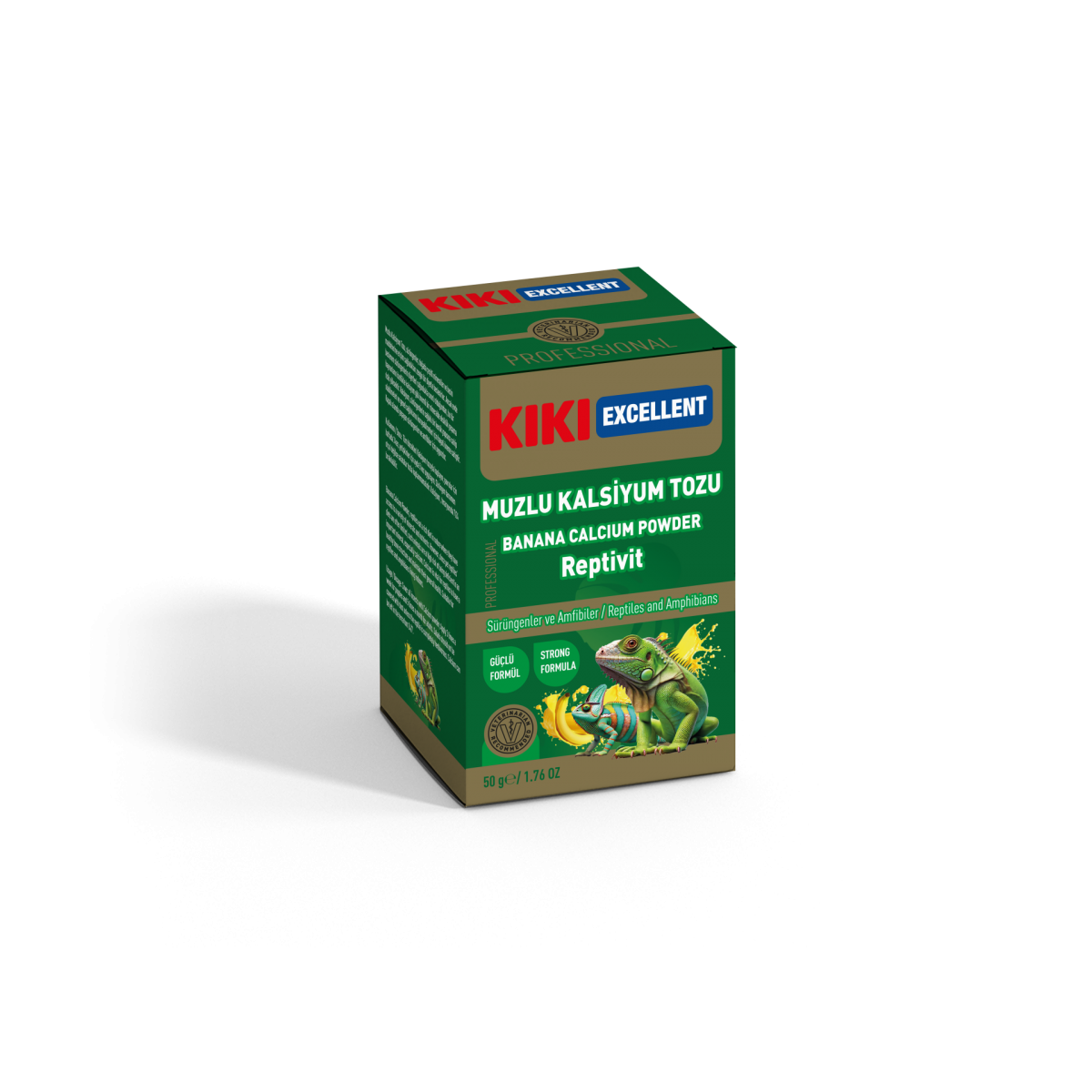 Kiki Excellent Muzlu Kalsiyum Reptivit Sürüngenler ve Amfibiler için Toz Mineral 100 Gr