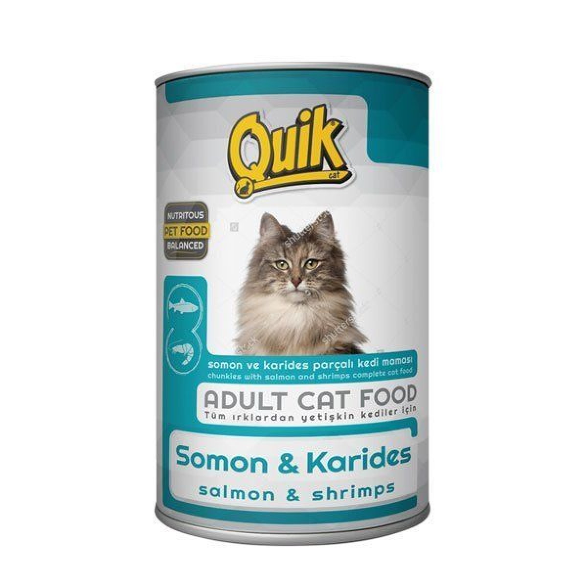 Quik Somon ve Karidesli Konserve Kedi Maması 1 Adet 415 Gr