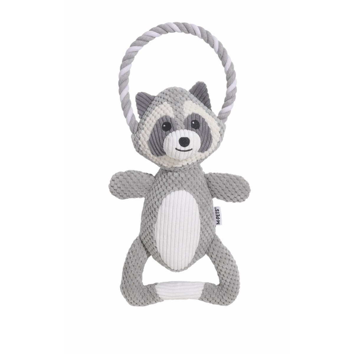 M-Pets Eco Chewtopia Rakun Peluş Kedi ve Köpek Oyuncağı 35x19x8 Cm Gri