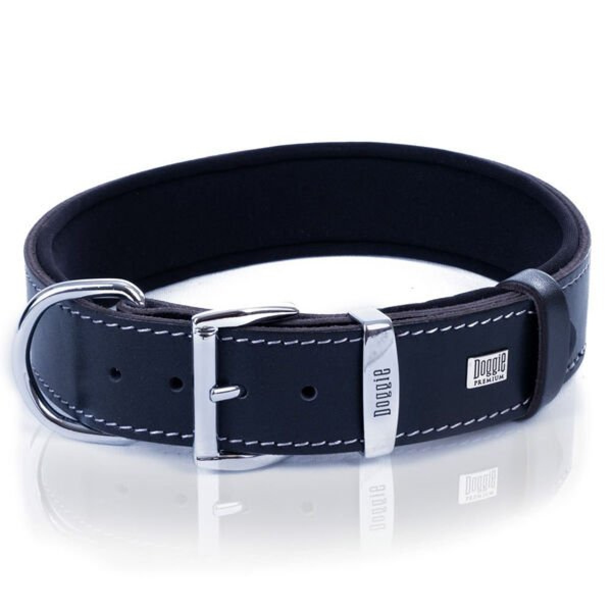 Doggie Comfort Deri Kemik Süslü Köpek Boyun Tasması Large Siyah 4x57-65 Cm