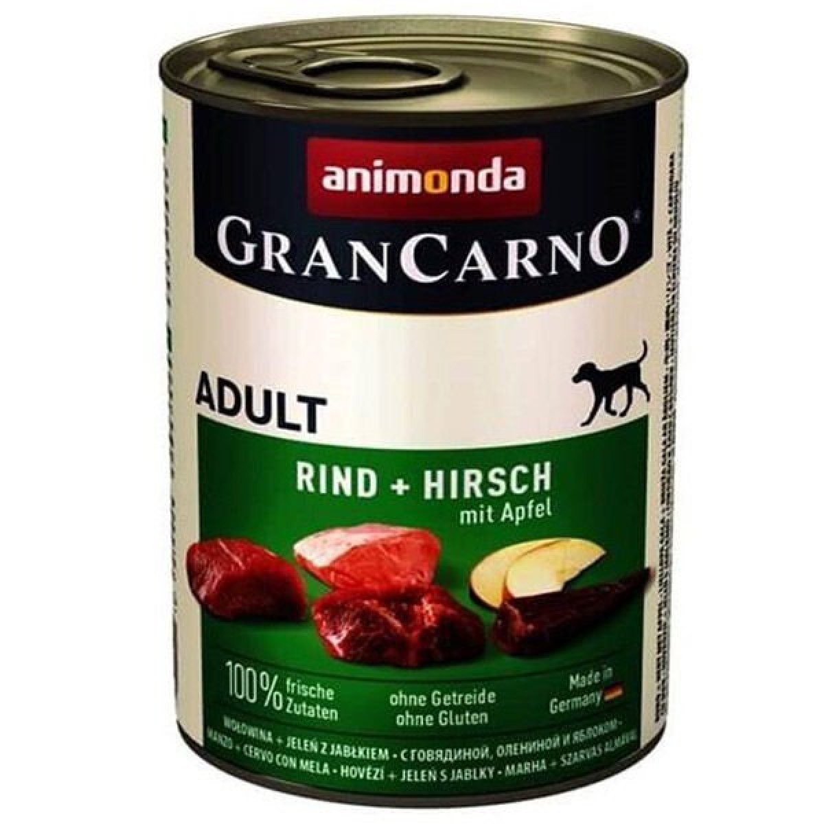 Animonda Gran Carno Sığır Etli Geyik ve Elmalı Yetişkin Köpek Konservesi 1 Adet 400 Gr
