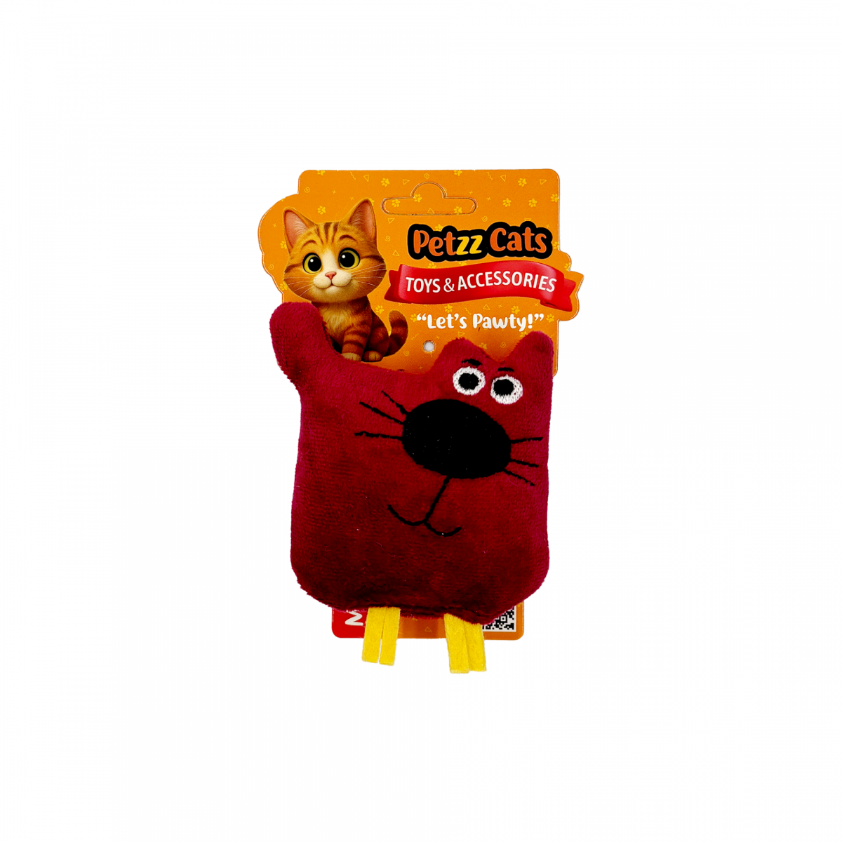 PetzzCats Kedy Matatabi ve Çıngırak Sesli Peluş Kedi Oyuncağı Bordo 10x7 Cm
