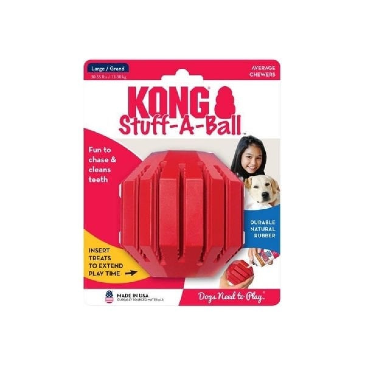 Kong Stuff A Ball Çok Amaçlı Kauçuk Köpek Oyuncağı Large