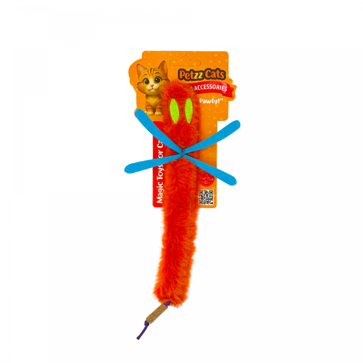 PetzzCats Sinek Matatabi ve Çıngırak Sesli Peluş Kedi Oyuncağı Turuncu 24x15 Cm