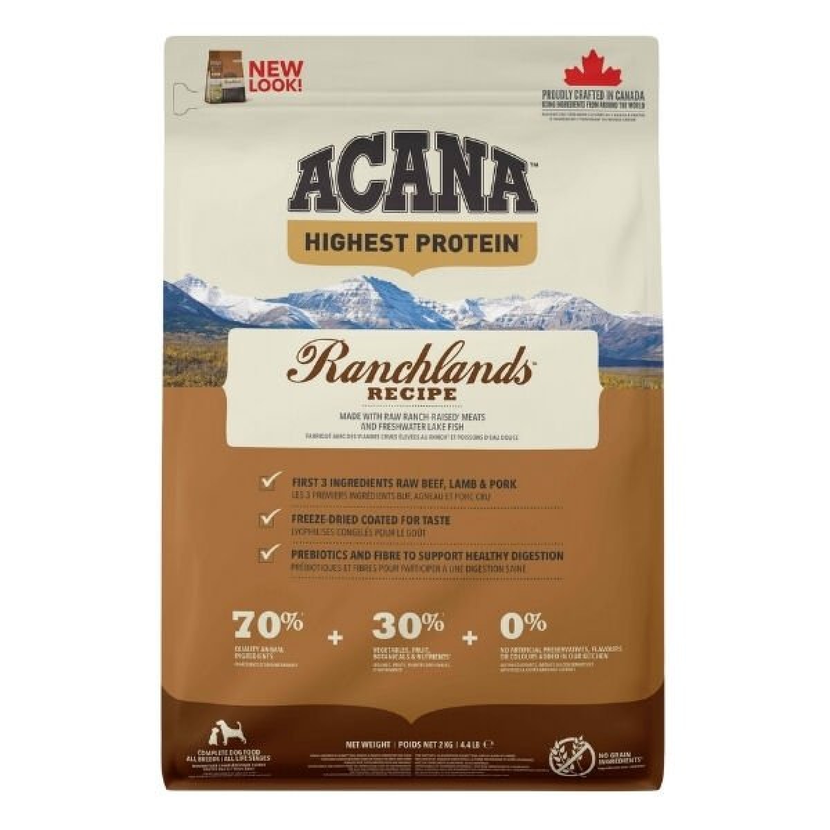 Acana Ranchlands Tahılsız Sığır ve Kuzu Etli Yetişkin Köpek Maması 2 Kg