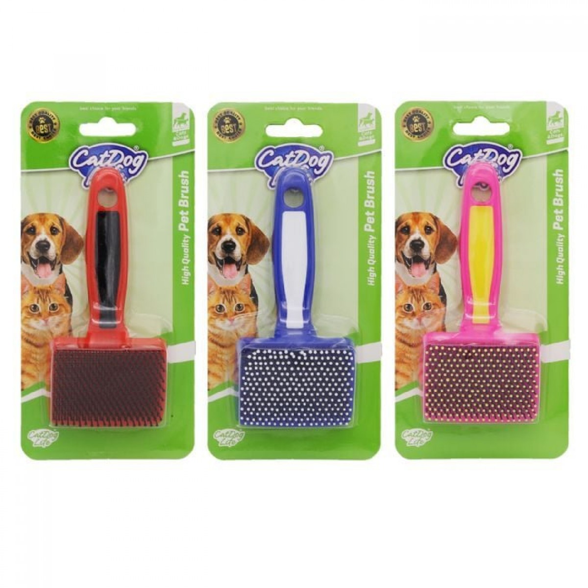 Catdoglife Masaj Uçlu Kedi ve Köpek Tüy Tarama Fırçası Renkli