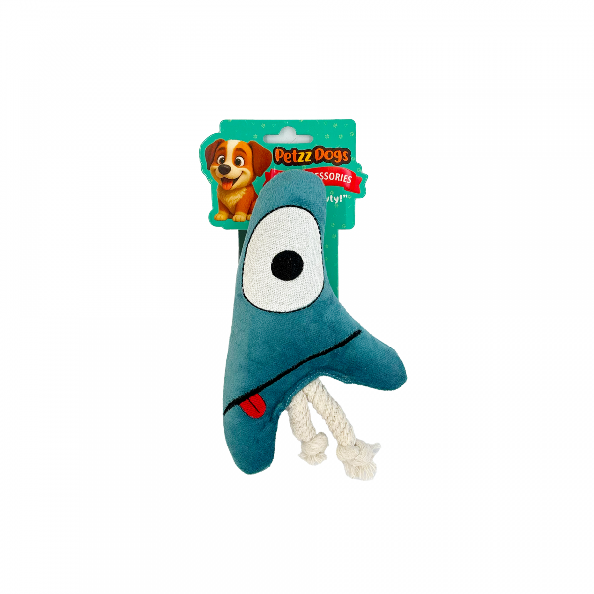 PetzzDogs Three Eyes Sesli Dayanıklı Peluş Köpek Çiğneme Oyuncağı Mavi 21x10 Cm