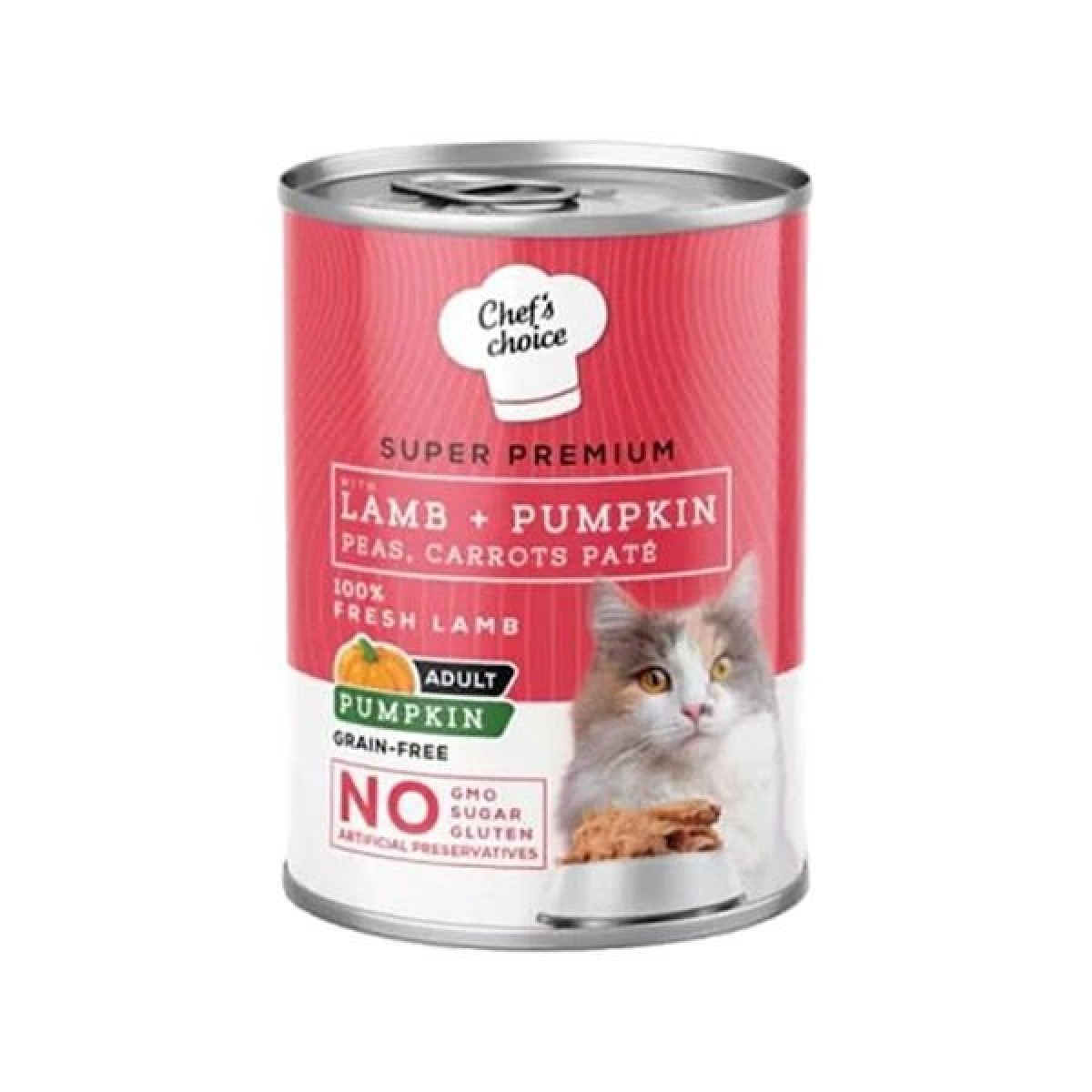 Chefs Choice Kuzu Etli ve Balkabaklı Tahılsız Ezme Yetişkin Konserve Kedi Maması 1 Adet 400 Gr