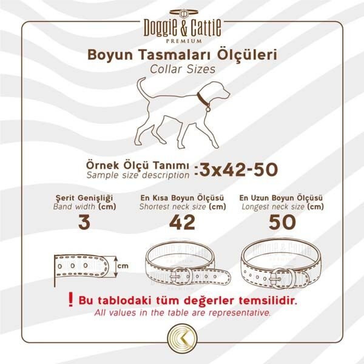 Doggie Dayanıklı Deri Köpek Boyun Tasması Large Siyah 5x60-70 Cm