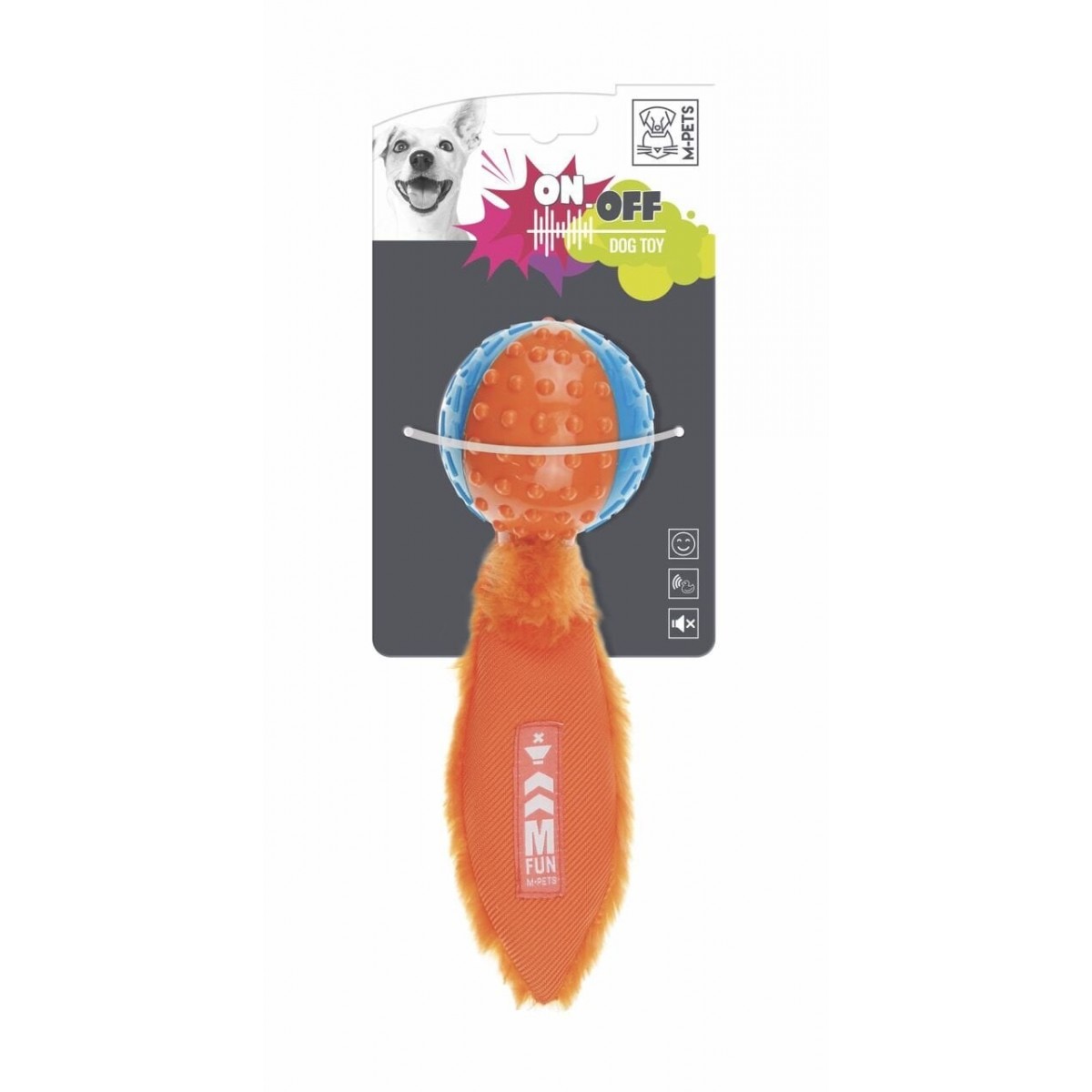 M-Pets Meteor Sesli Kauçuk Köpek Oyuncağı 25 Cm Mavi/Turuncu