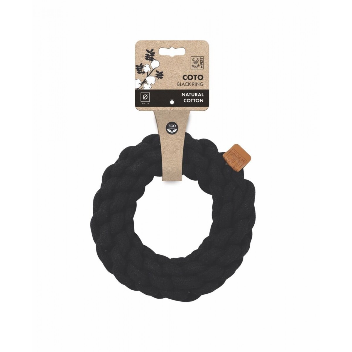 M-Pets Coto Örgü Halka Köpek Oyuncağı 18 Cm Siyah