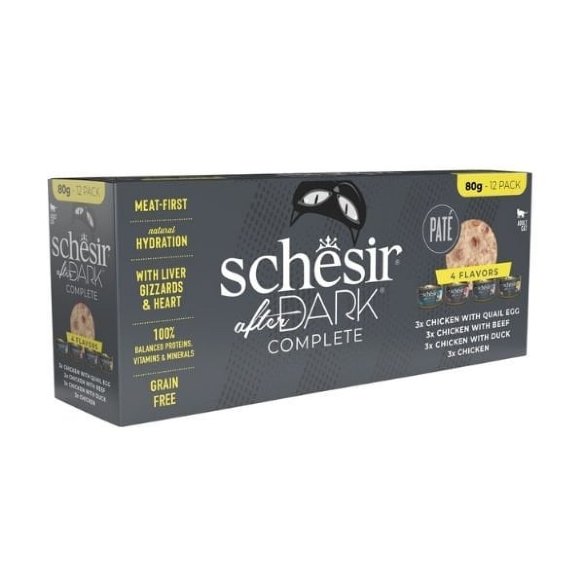 Schesir After Dark Pate Et Suyunda Karışık Lezzetler Yetişkin Konserve Kedi Maması 1 Adet 12x80 Gr