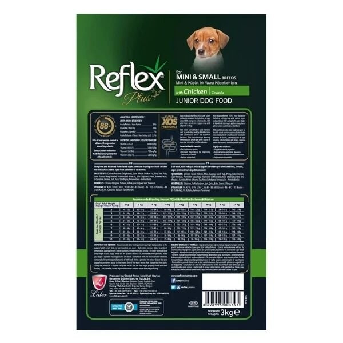 Reflex Plus Puppy Tavuklu Küçük Irk Yavru Köpek Maması 3 Kg