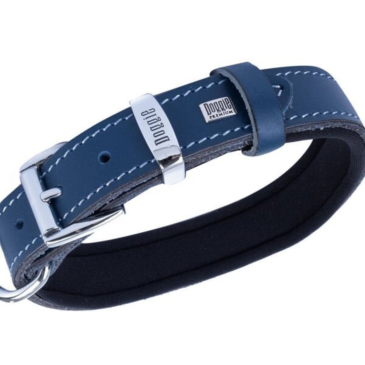 Doggie Comfort Deri Kemik Süslü Köpek Boyun Tasması Medium Mavi 2.5x37-45 Cm