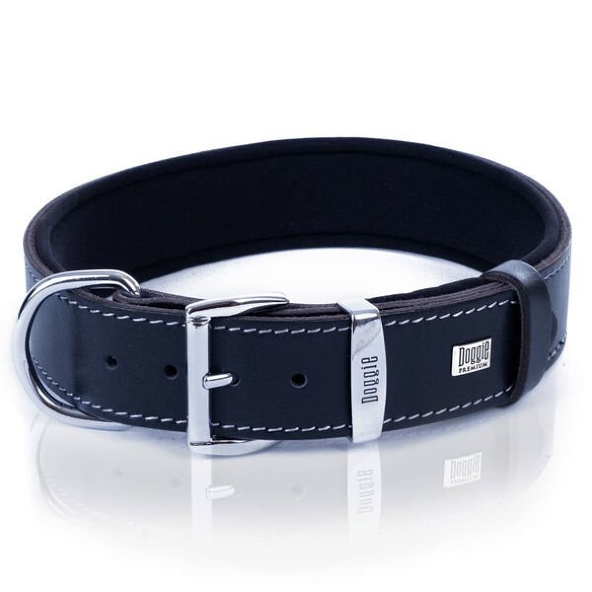 Doggie Comfort Deri Nazar Boncuklu Köpek Boyun Tasması Medium Siyah 4x52-60 Cm