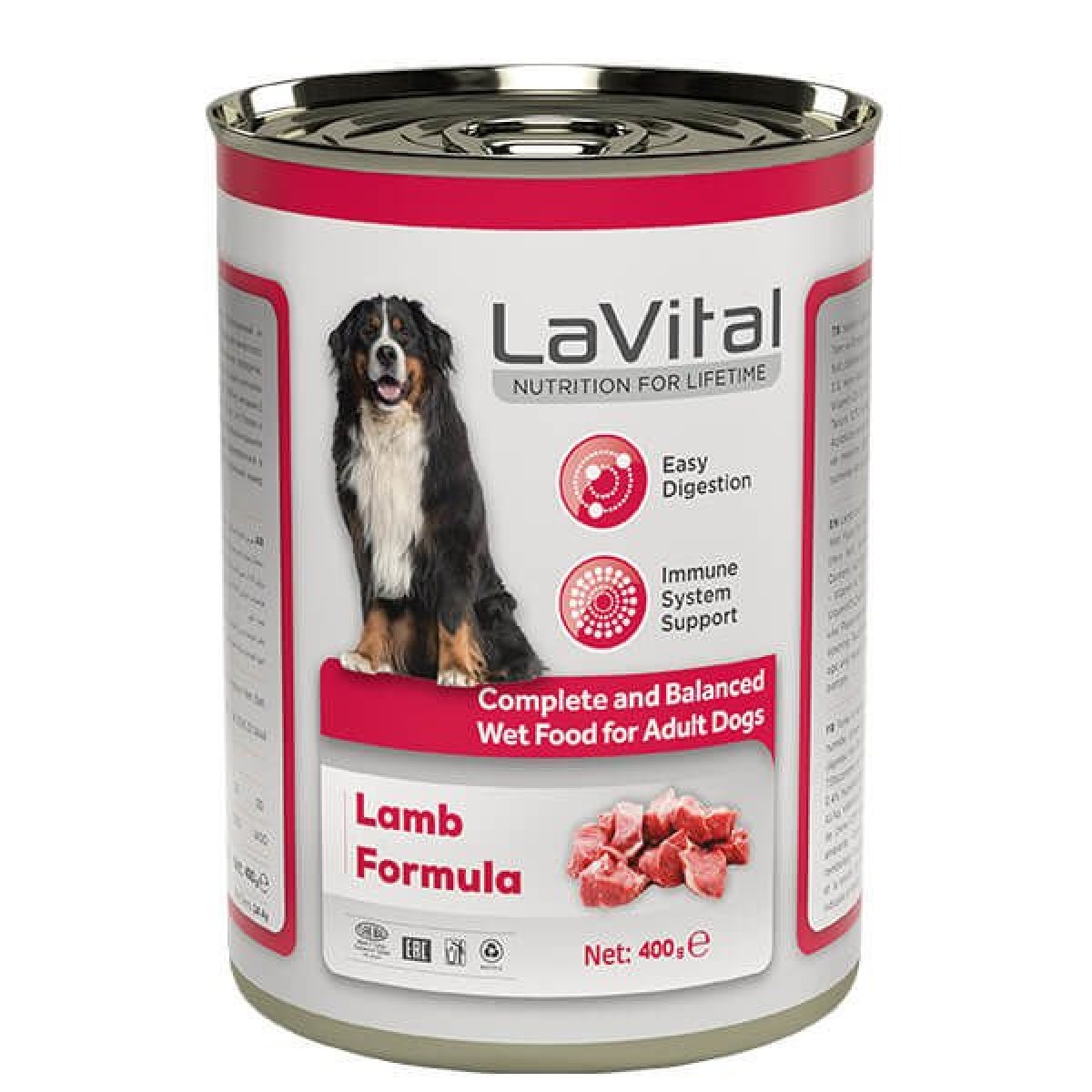 Lavital Adult Kuzulu Bağışıklık Sistemi Destekleyici Yetişkin Köpek Konservesi 1 Adet 400 Gr