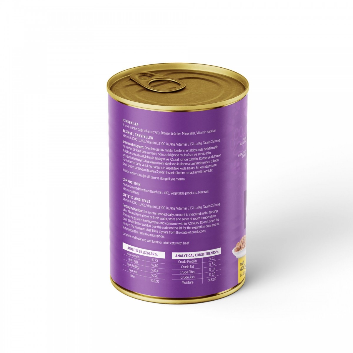 PetzzCats Sığır Etli Yetişkin Kedi Konservesi 400 Gr 1 Adet