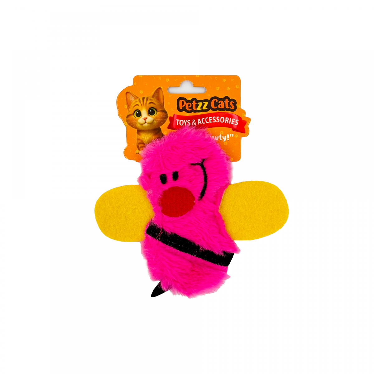PetzzCats Bee Matatabi ve Çıngırak Sesli Peluş Kedi Oyuncağı Pembe 15x14 Cm