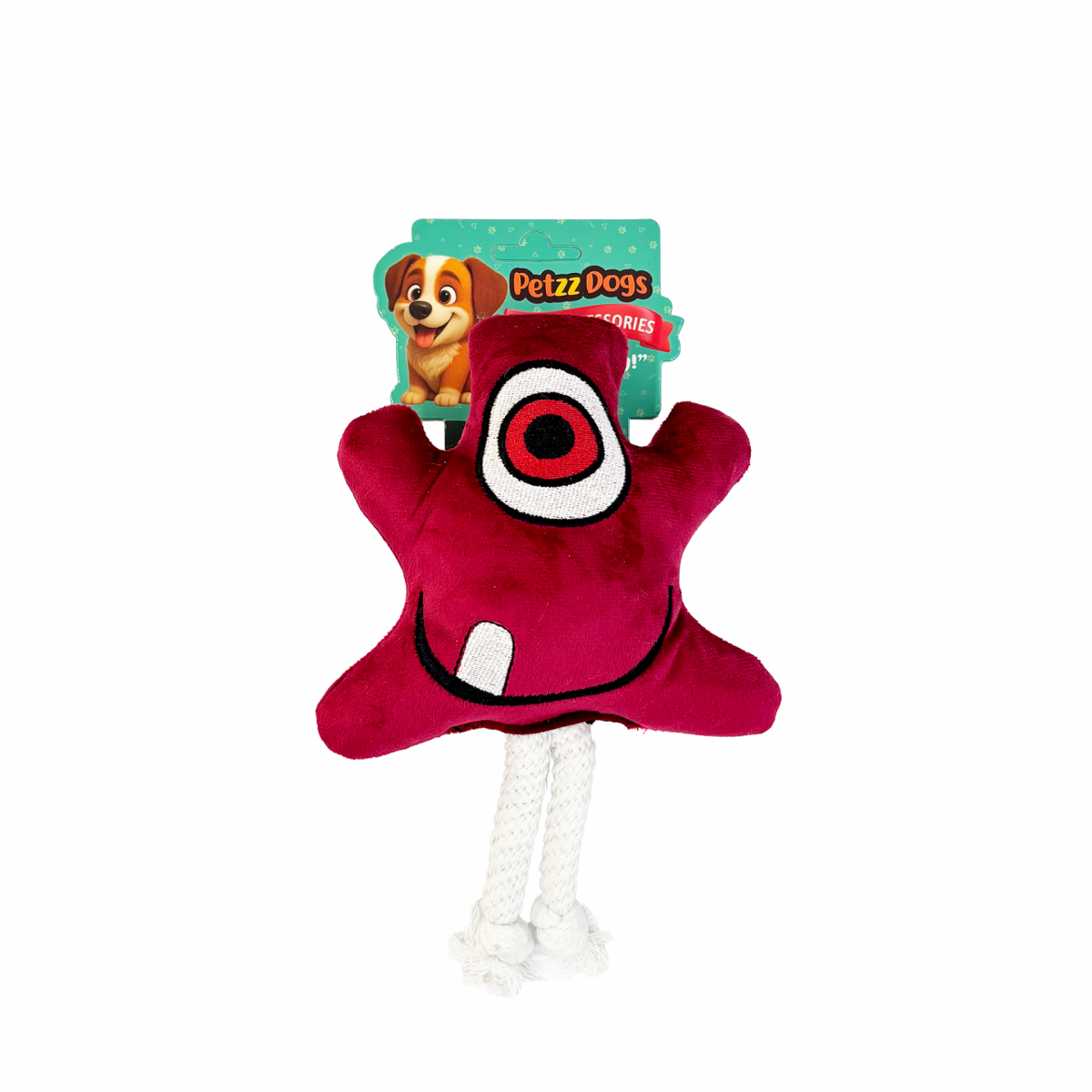 PetzzDogs Miny Sesli Dayanıklı Peluş Köpek Çiğneme Oyuncağı Bordo 22x15 Cm