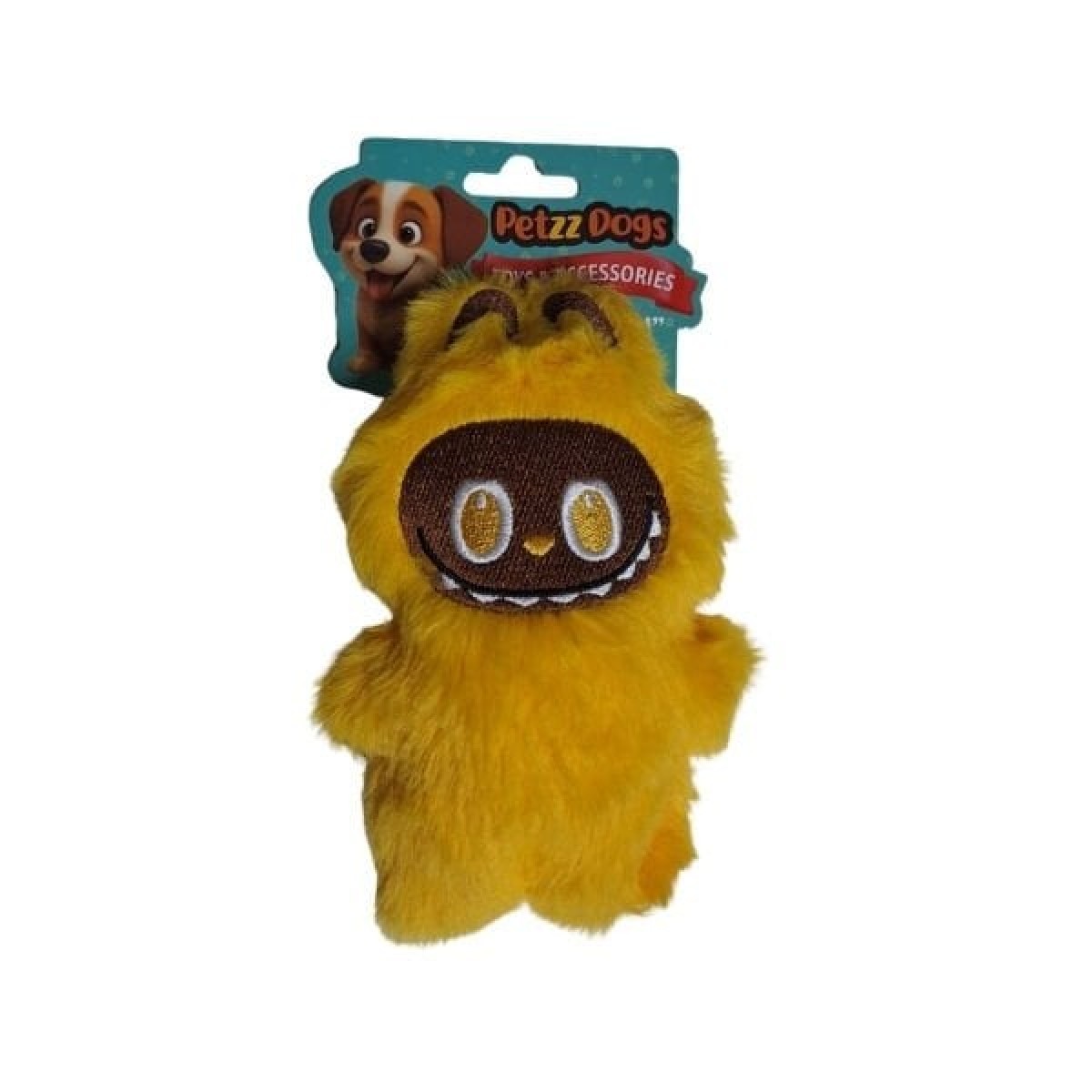 PetzzDogs Labubu Peluş Köpek Çiğneme Oyuncağı Sarı 16x10 Cm