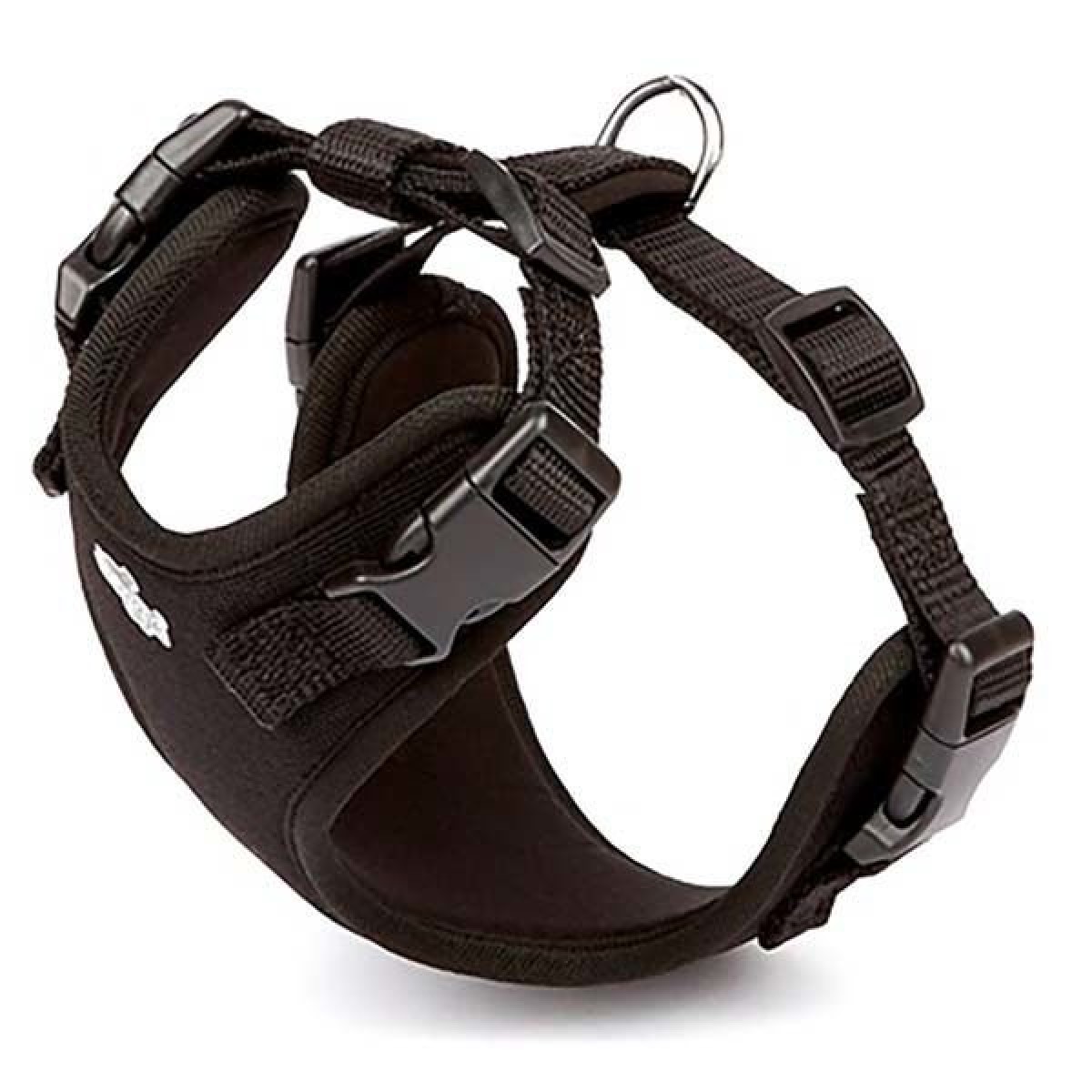 Doggie Havalı Dokuma Köpek Göğüs Tasması Small Siyah 1.5x40-50 Cm