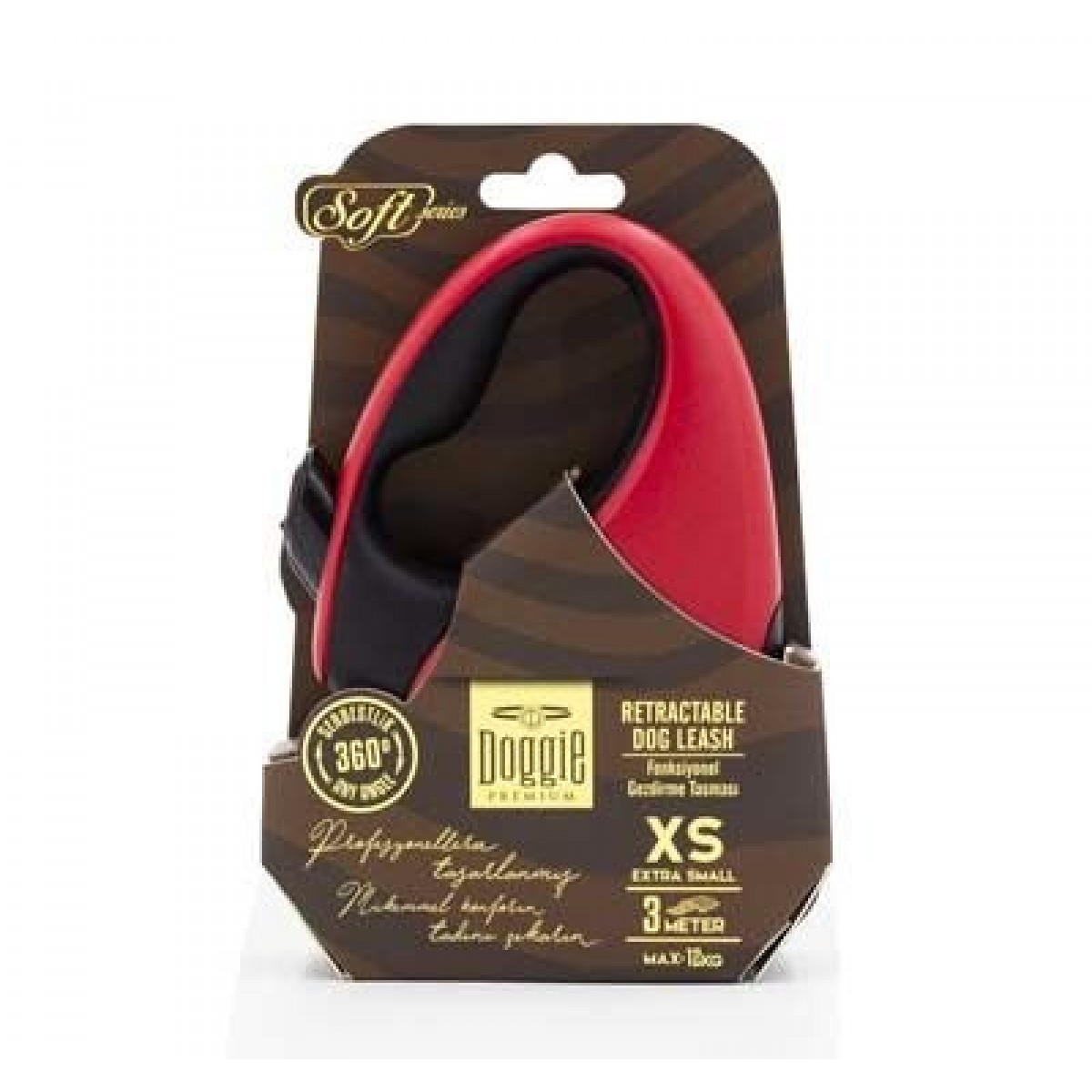 Doggie Soft Otomatik Köpek Uzatma Tasması Xsmall Kırmızı 12 Kg 3 Mt
