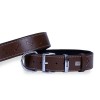 Doggie Comfort Deri Kemik Desenli Köpek Boyun Tasması Medium Kahverengi 4x52-60 Cm