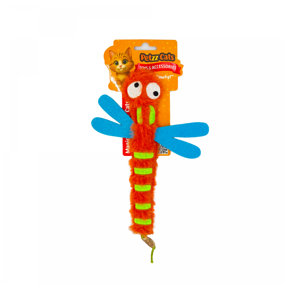 PetzzCats DragonFly Matatabi ve Çıngırak Sesli Peluş Kedi Oyuncağı Turuncu 22x15 Cm