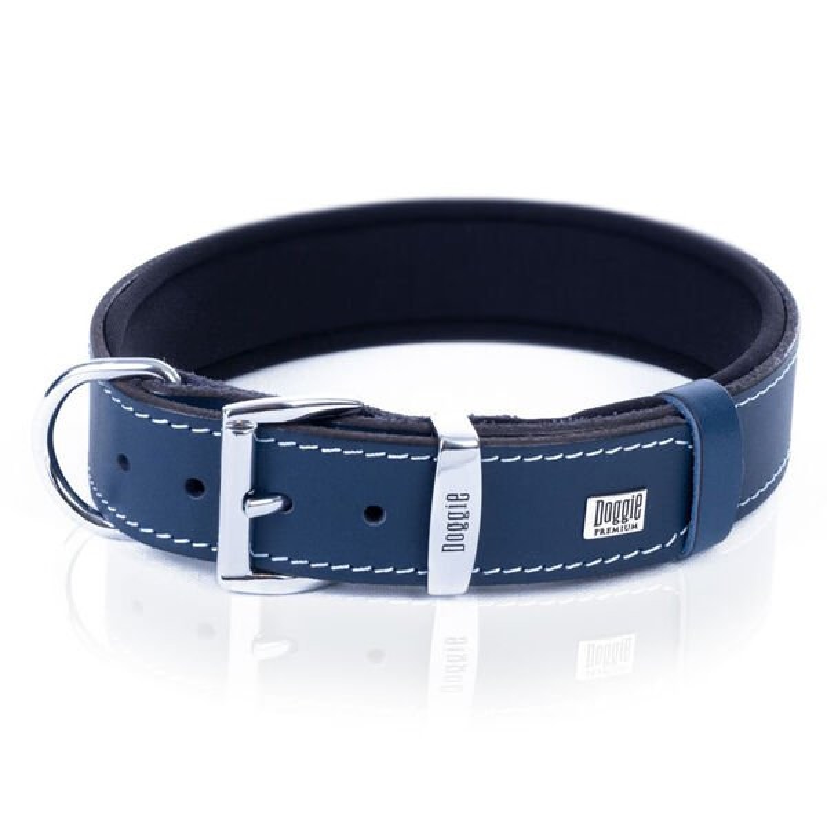 Doggie Comfort Deri Kemik Süslü Köpek Boyun Tasması Large Mavi 4x57-65 Cm
