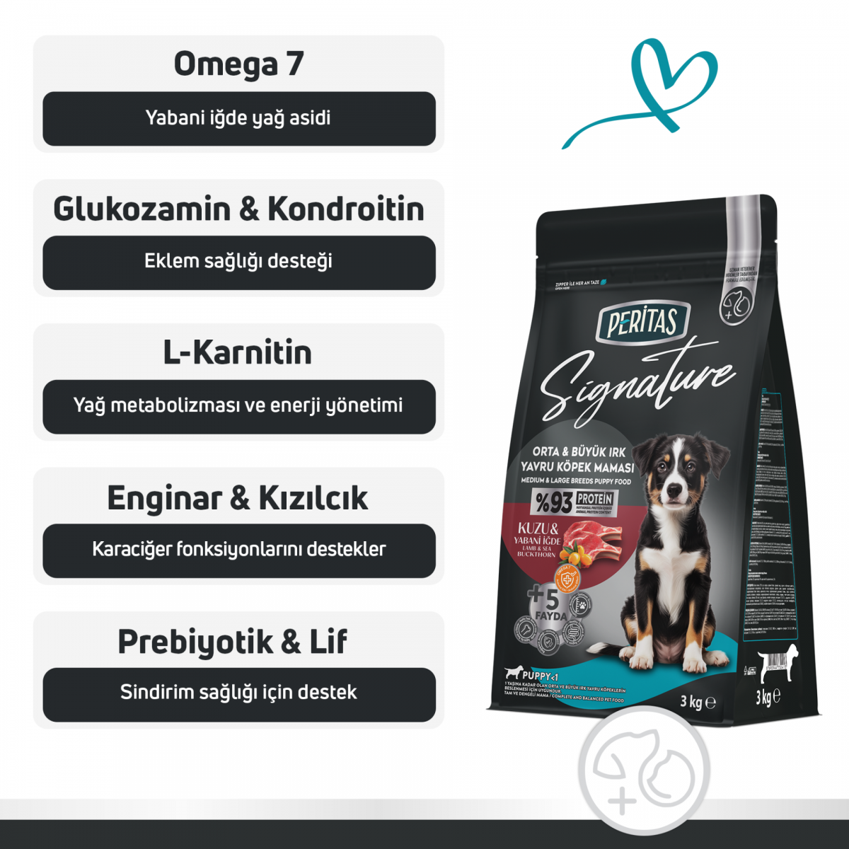 Signature Kuzulu Orta ve Büyük Irk Yavru Köpek Maması 3 Kg