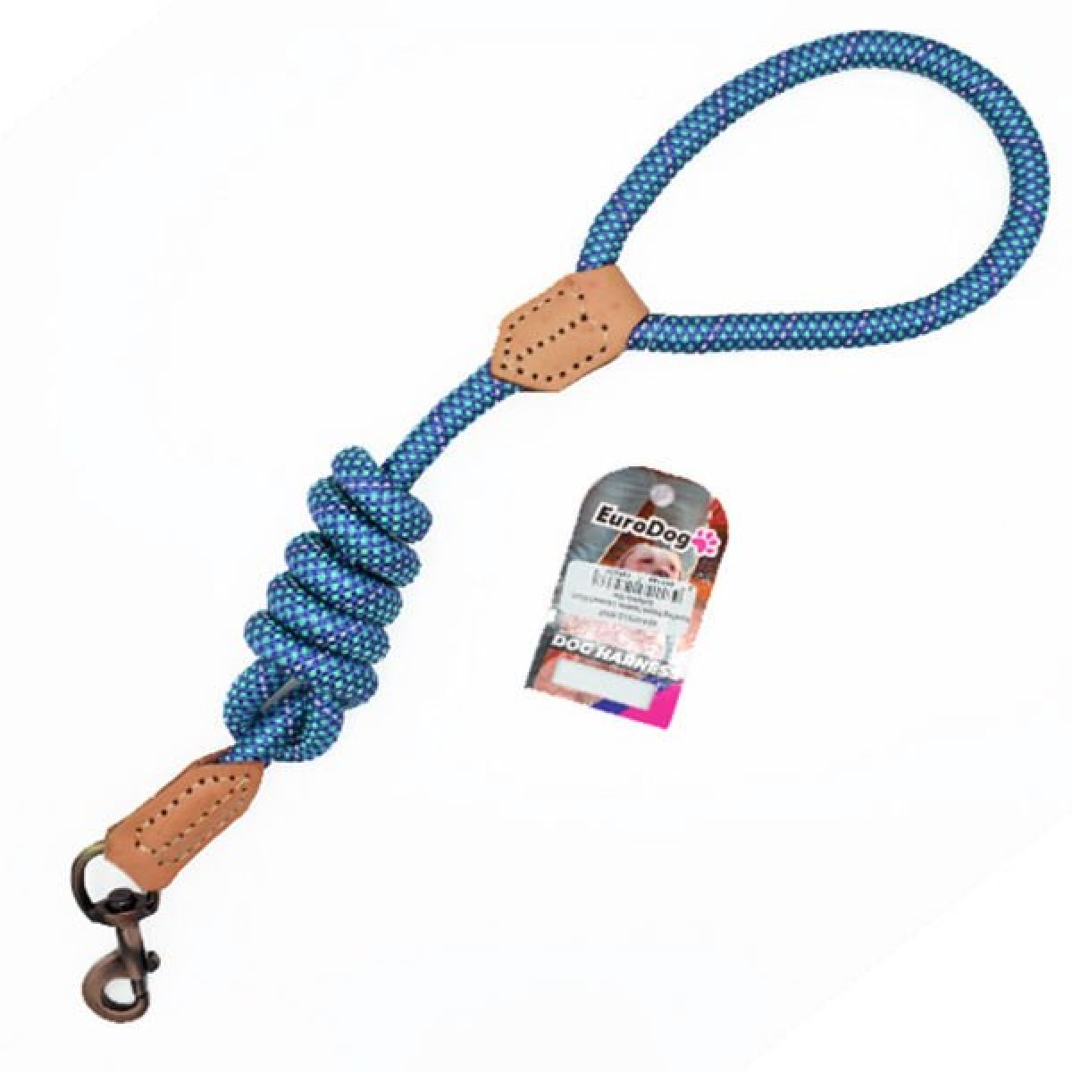 Euro Dog Reflektörlü Köpek Uzatma Tasması Açık Mavi 14 Mm 120 Cm