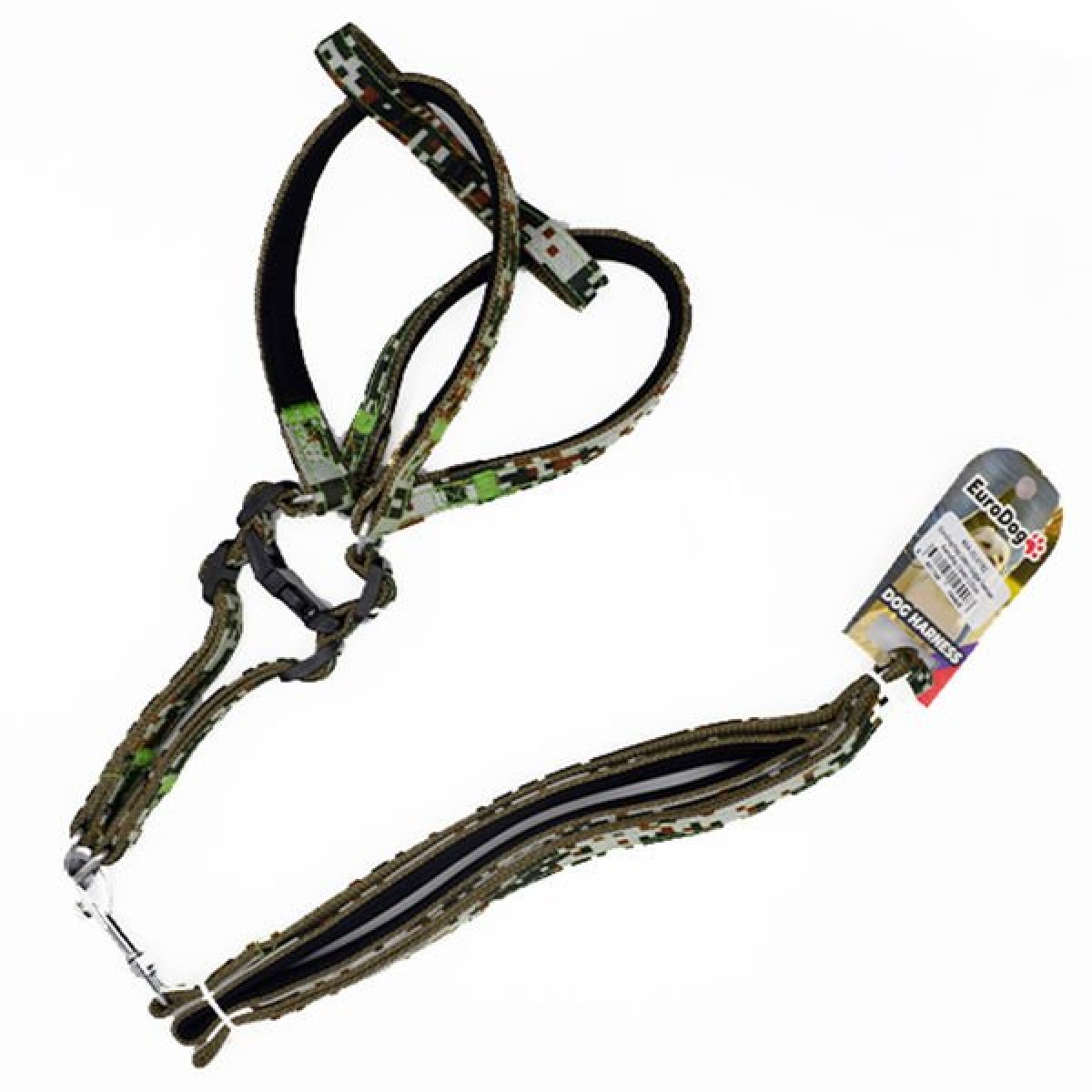 Euro Dog Köpek Uzatma Tasması ve Göğüs Tasması Takımı Kamuflaj 25 Mm 120 Cm