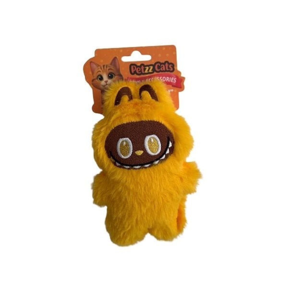 PetzzCats Matatabi Labubu Peluş Kedi Oyuncağı Sarı 16x10 Cm