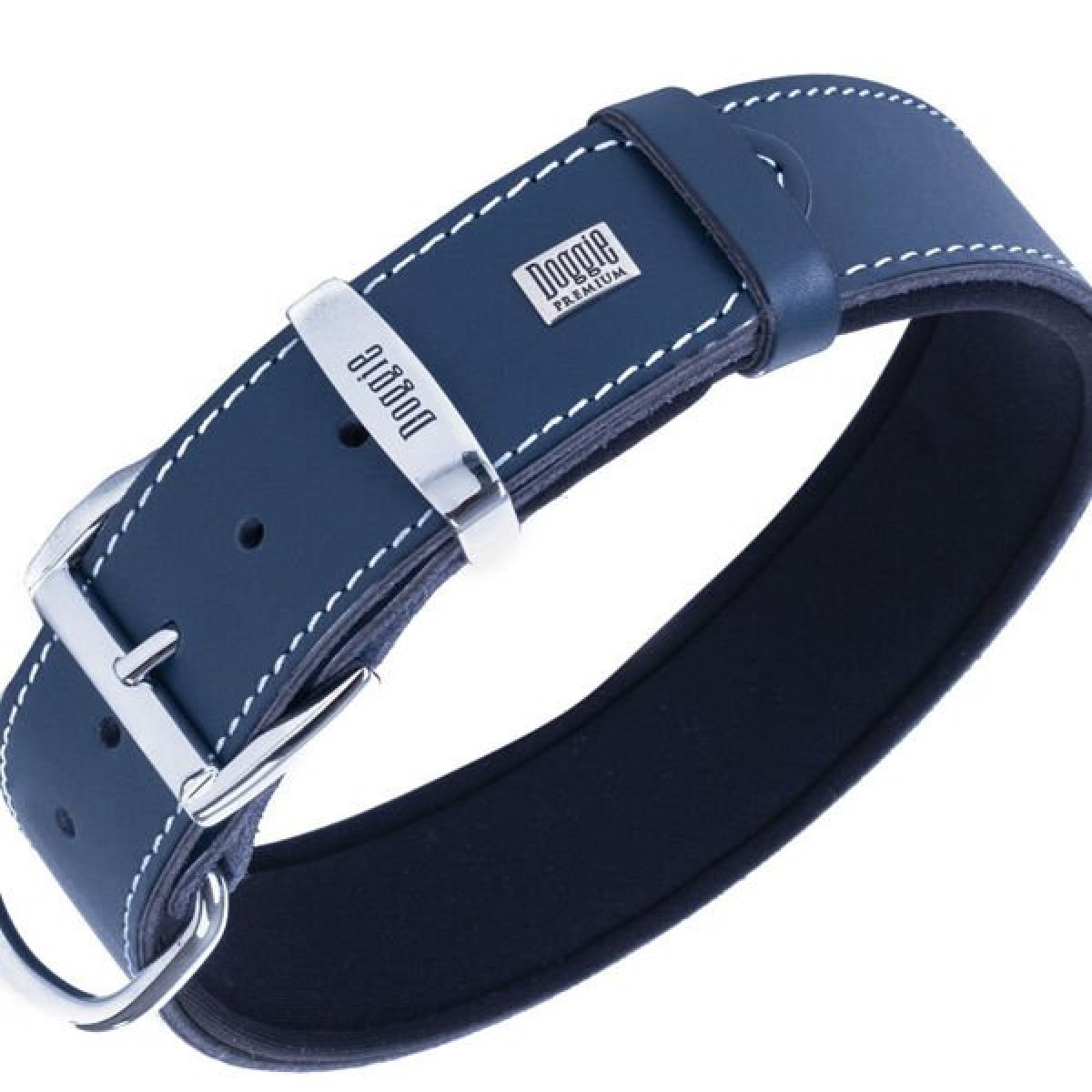 Doggie Comfort Deri Kemik Süslü Köpek Boyun Tasması Large Mavi 3.5x52-60 Cm