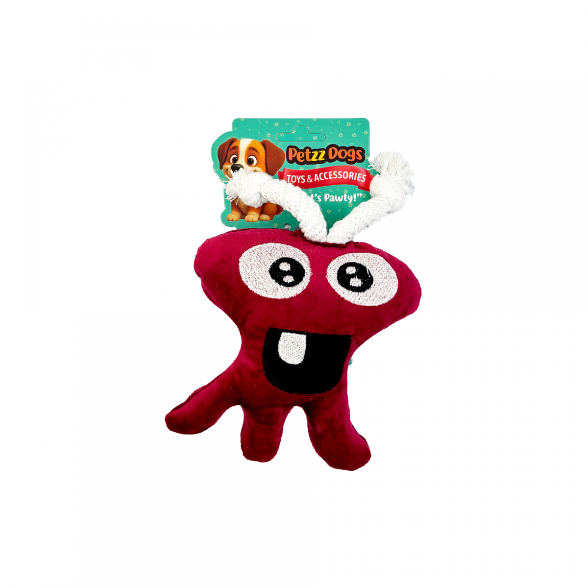 PetzzDogs Çatlak Sesli Dayanıklı Peluş Köpek Çiğneme Oyuncağı Bordo 13x19 Cm