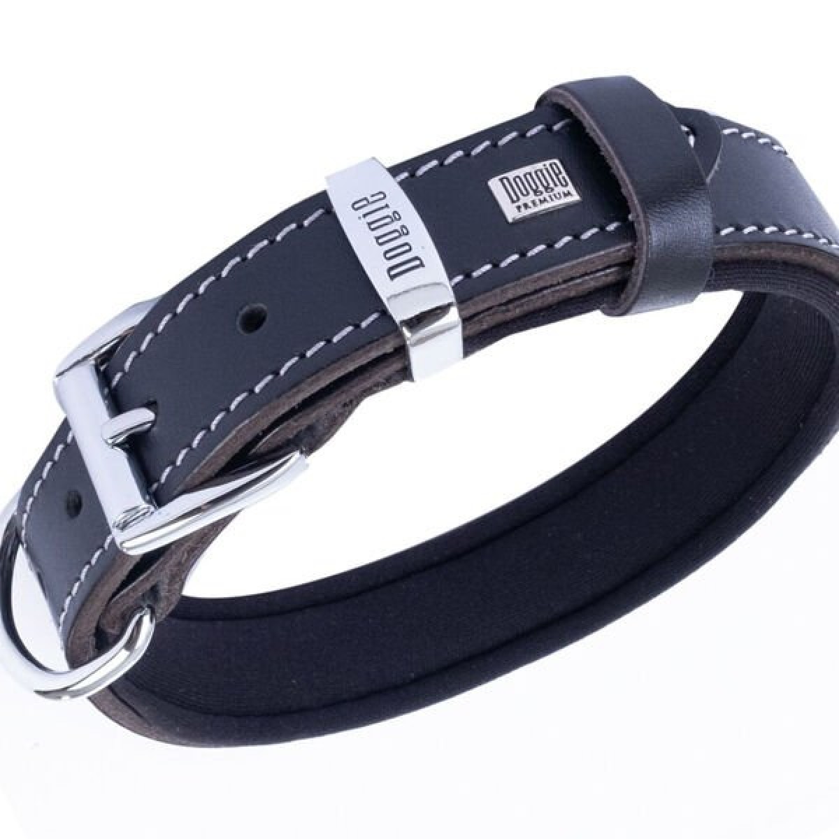 Doggie Comfort Deri Kemik Süslü Köpek Boyun Tasması Medium Siyah 2.5x37-45 Cm