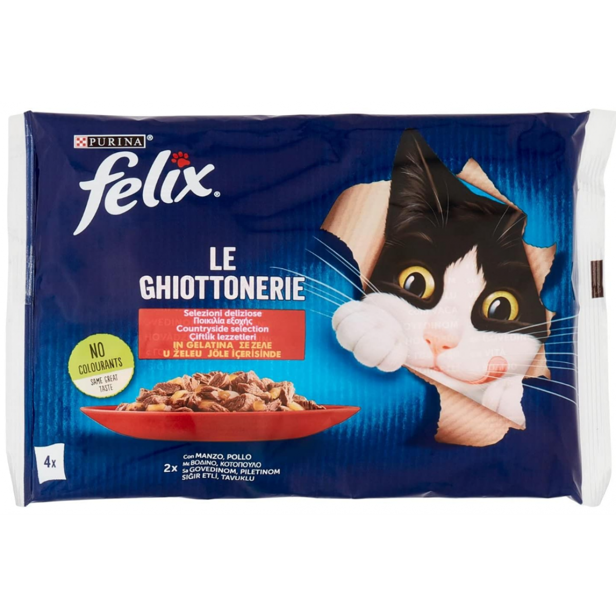 Felix Multipack Sığır ve Tavuklu Yetişkin Yaş Kedi Maması 1 Adet 4x85 Gr