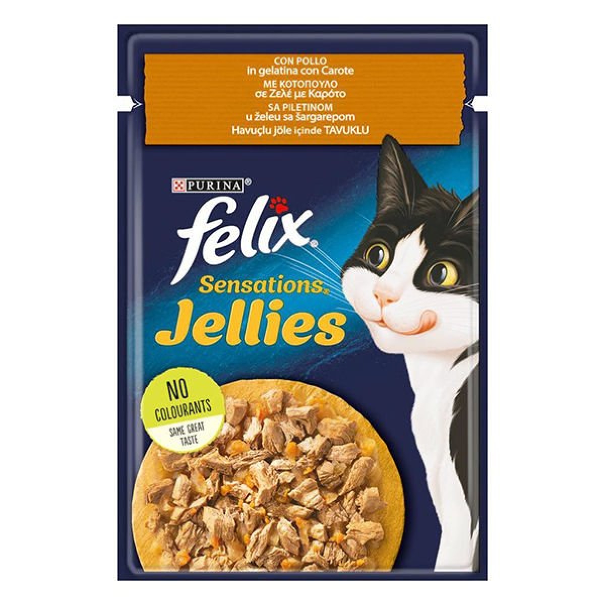 Felix Sensations Taze Havuçlu Jöle İçerisinde Tavuklu Yetişkin Yaş Kedi Maması 1 Adet 85 Gr