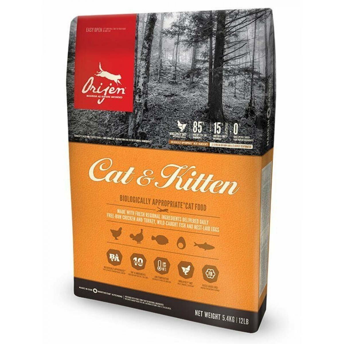 Orijen Kitten Tahılsız Tavuklu Yavru ve Yetişkin Kedi Maması 1.8 Kg