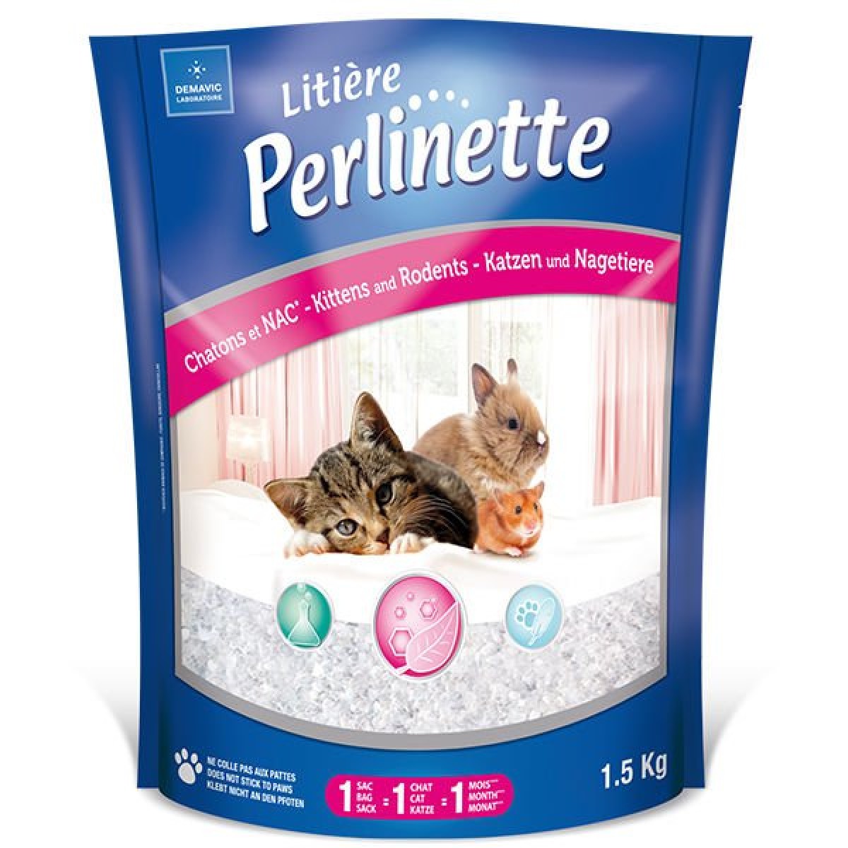 Perlinette Kitten Rodent Yavru Kedi ve Kemirgen Kristal Kumu 1 Adet 1.5 Kg