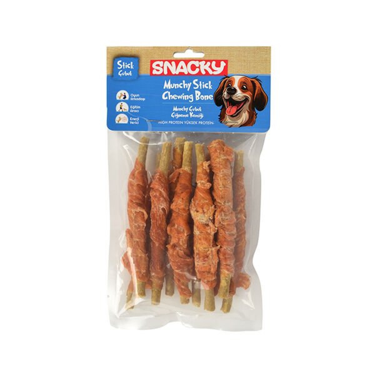 Snacky Munchy Tavuk Sargılı Köpek Çiğneme Kemiği 10 Adet 120 Gr