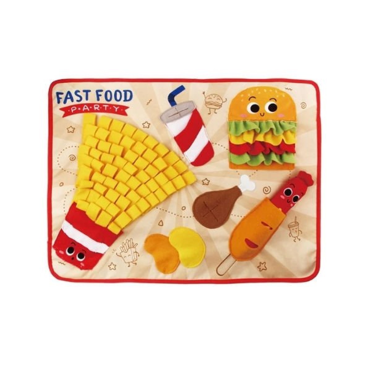 Gigwi Fast Food Ürünleri  Peluş Kedi ve Köpek Oyun Matı 46x60 Cm