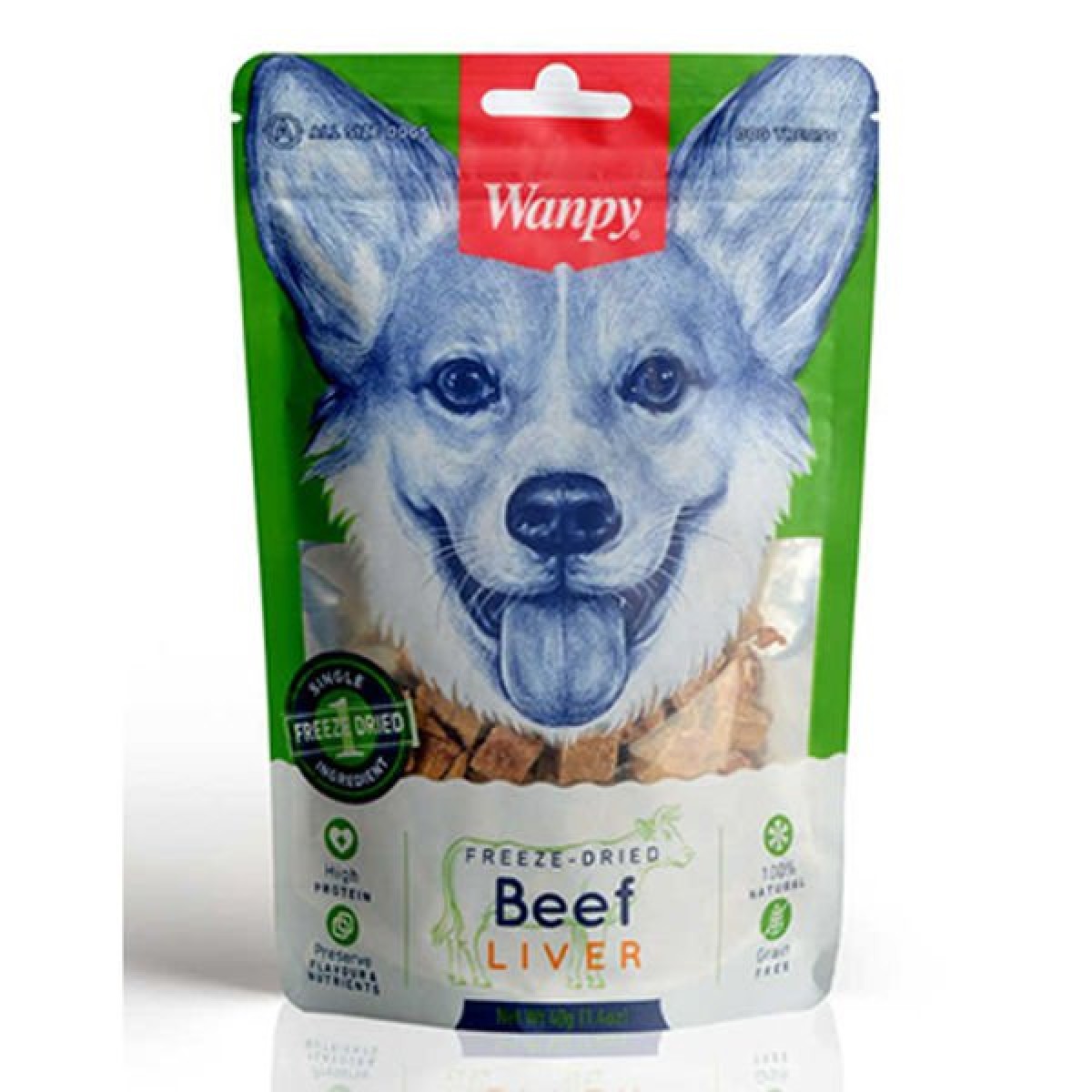 Wanpy Kurutulmuş Dana Ciğerli Köpek Ödül Maması 1 Adet 40 Gr