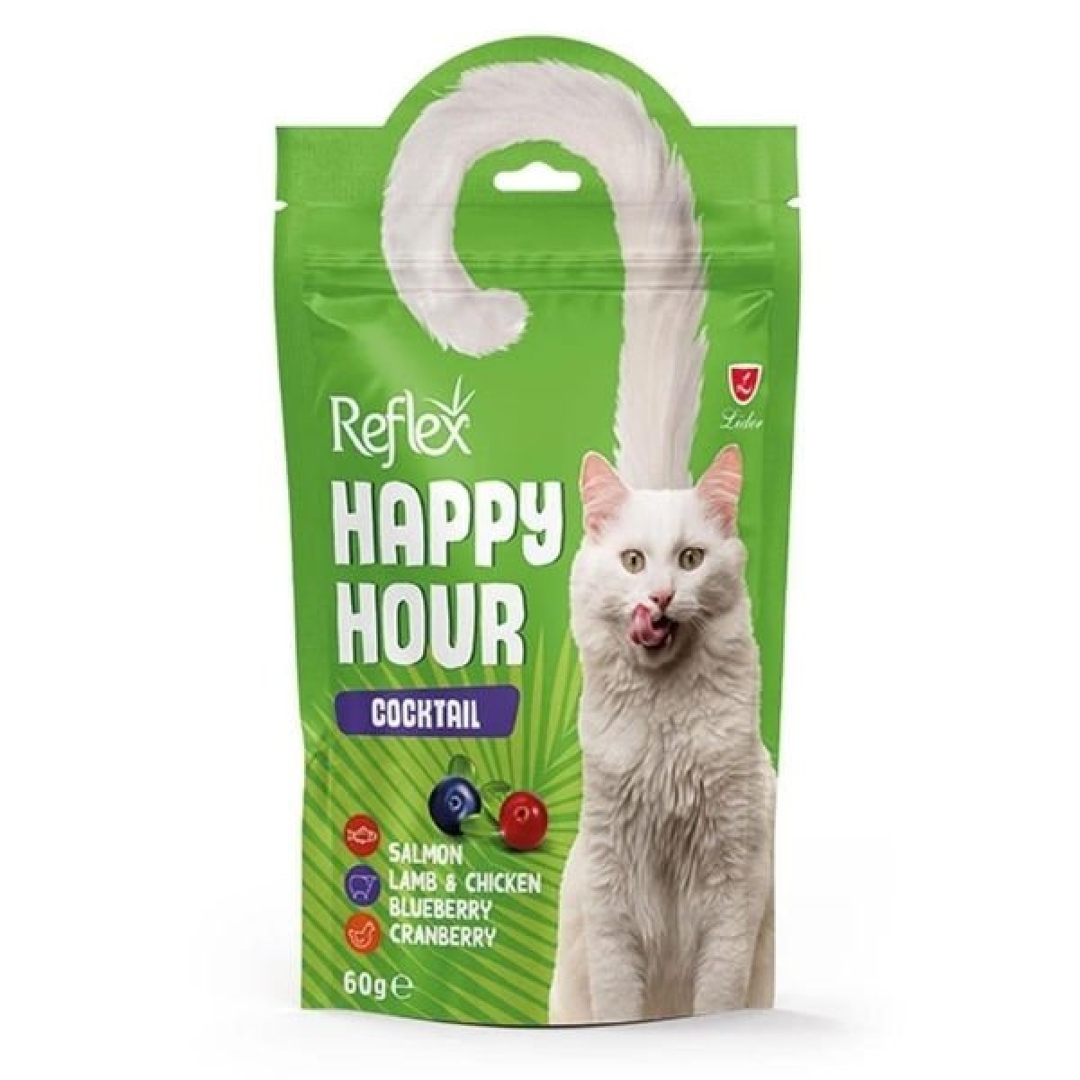 Reflex Happy Hour Cocktail Somonlu Kuzu Etli ve Tavuk Etli Kedi Ödülü 1 Adet 60 Gr