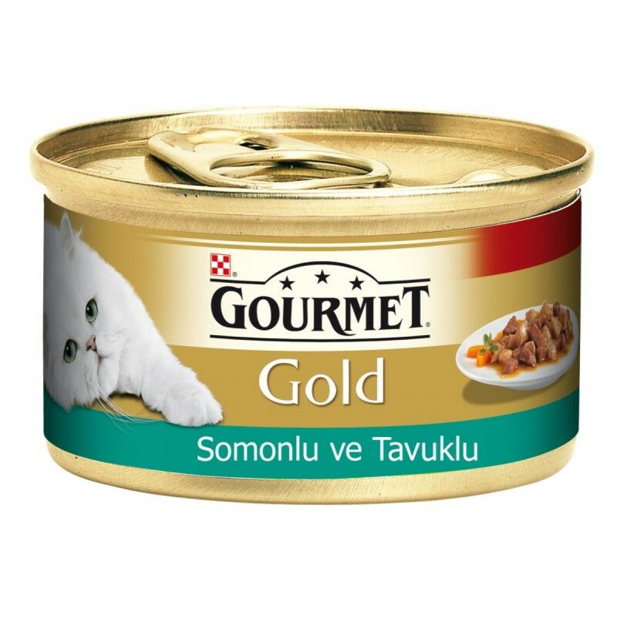 Gourmet Gold Somon ve Tavuklu Yetişkin Konserve Kedi Maması 1 Adet 85 Gr