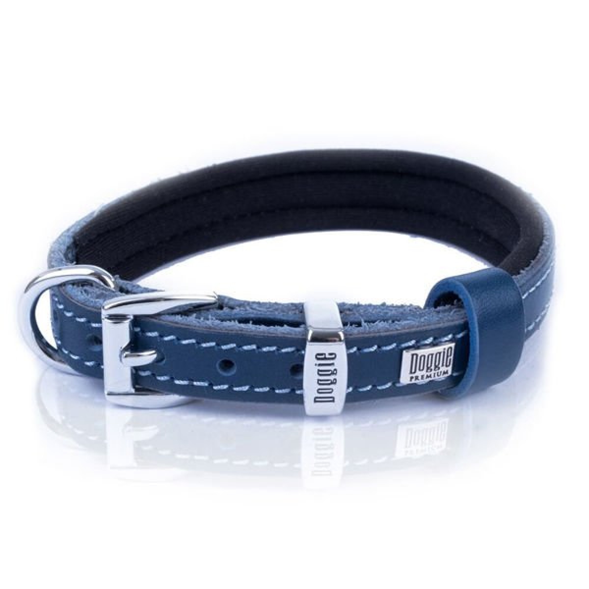 Doggie Konfor Deri Köpek Boyun Tasması Small Royal Mavi 1.5x20-30 Cm