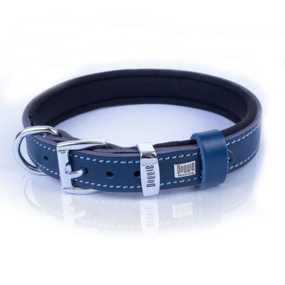 Doggie Konfor Deri Köpek Boyun Tasması Small Royal Mavi 2x30-35 Cm